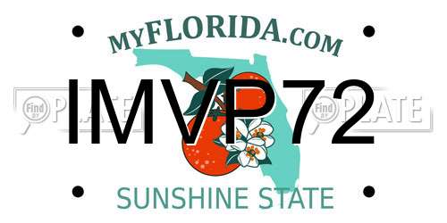 IMVP72 Florida License Plate