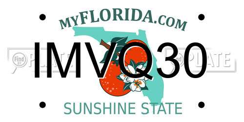 IMVQ30 Florida License Plate