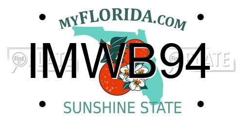 IMWB94 Florida License Plate