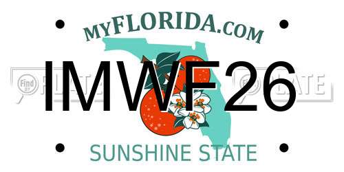 IMWF26 Florida License Plate