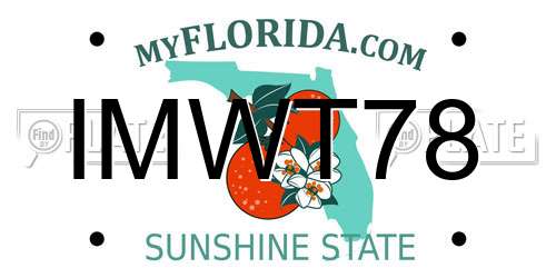 IMWT78 Florida License Plate