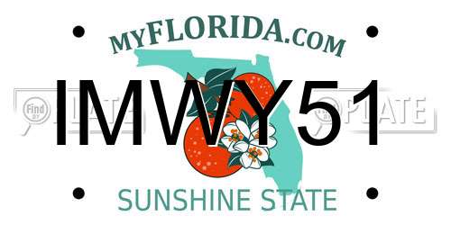 IMWY51 Florida License Plate