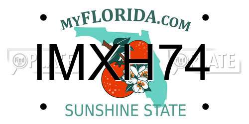 IMXH74 Florida License Plate