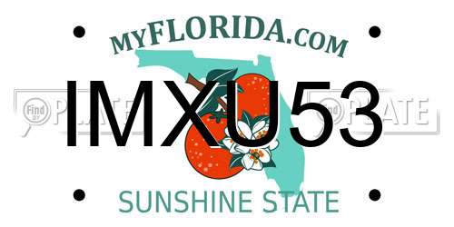 IMXU53 Florida License Plate