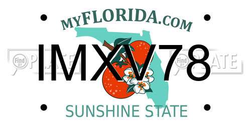 IMXV78 Florida License Plate
