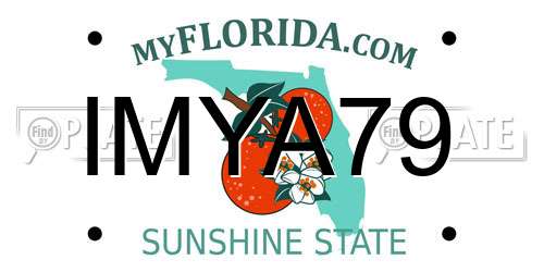 IMYA79 Florida License Plate