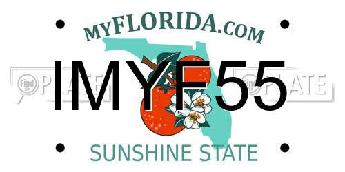 IMYF55 Florida License Plate