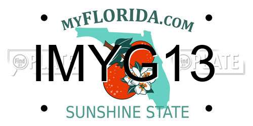 IMYG13 Florida License Plate