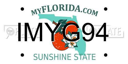 IMYG94 Florida License Plate