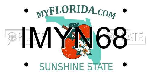 IMYN68 Florida License Plate