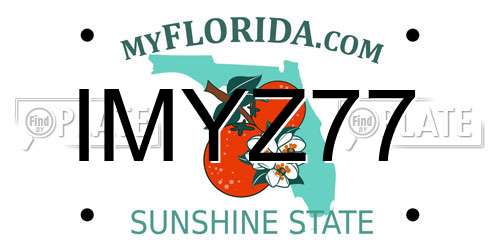 IMYZ77 Florida License Plate