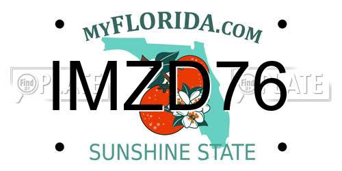 IMZD76 Florida License Plate
