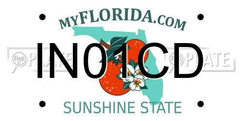 IN01CD Florida License Plate