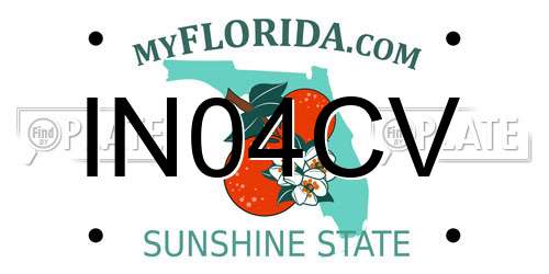 IN04CV Florida License Plate