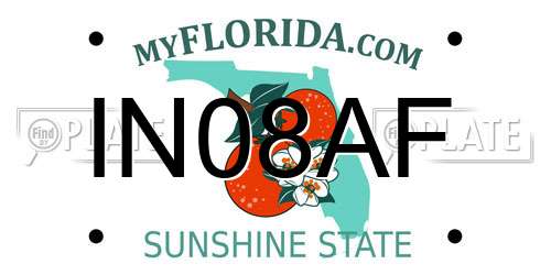IN08AF Florida License Plate