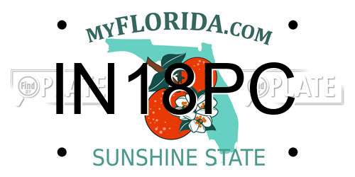 IN18PC Florida License Plate