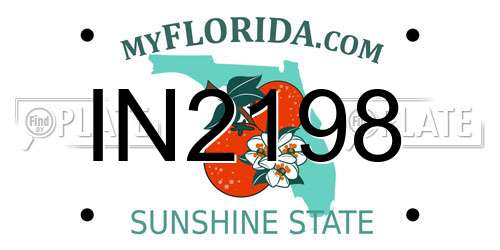 IN2198 Florida License Plate