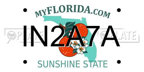 IN2A7A Florida License Plate