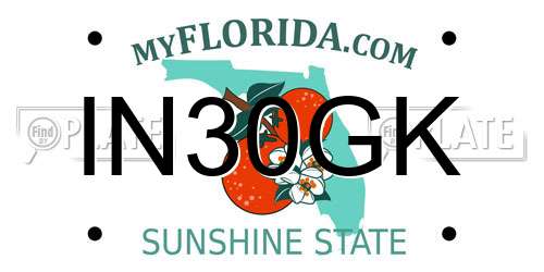 IN30GK Florida License Plate