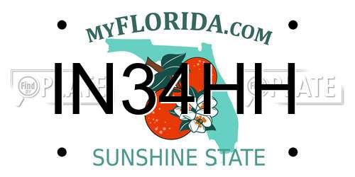 IN34HH Florida License Plate