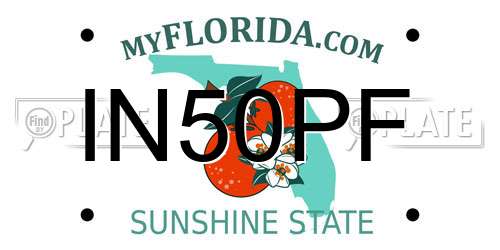 IN50PF Florida License Plate