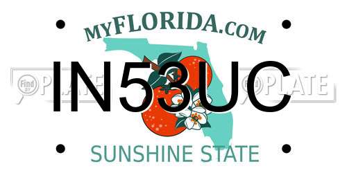 IN53UC Florida License Plate