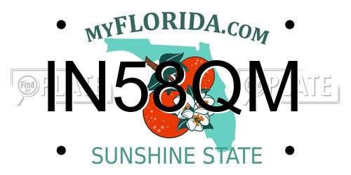 IN58QM Florida License Plate