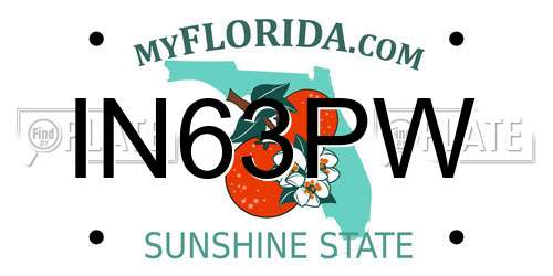 IN63PW Florida License Plate