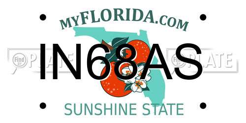 IN68AS Florida License Plate