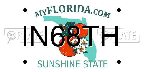 IN68TH Florida License Plate