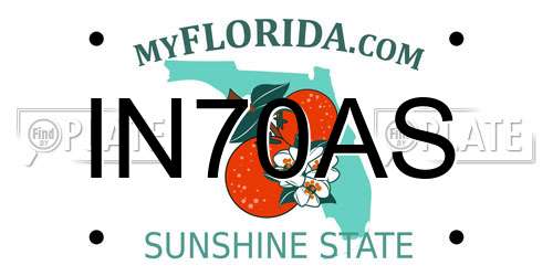IN70AS Florida License Plate