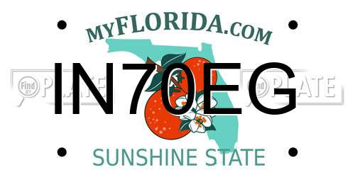 IN70EG Florida License Plate