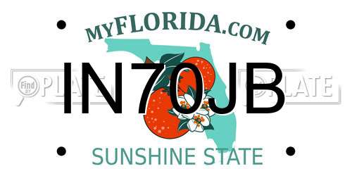 IN70JB Florida License Plate