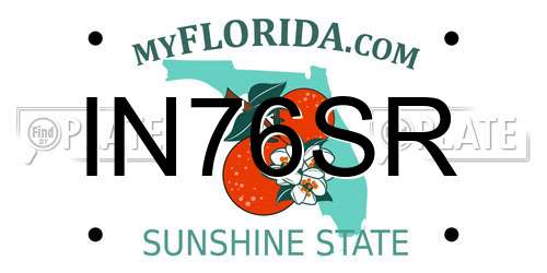 IN76SR Florida License Plate