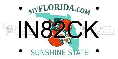 IN82CK Florida License Plate