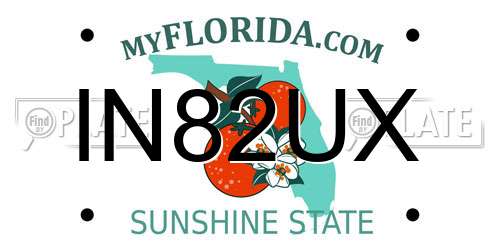 IN82UX Florida License Plate