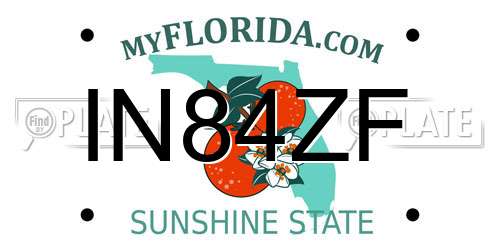 IN84ZF Florida License Plate