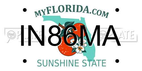 IN86MA Florida License Plate