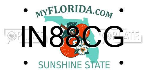 IN88CG Florida License Plate