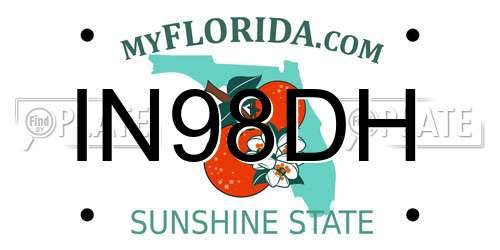 IN98DH Florida License Plate