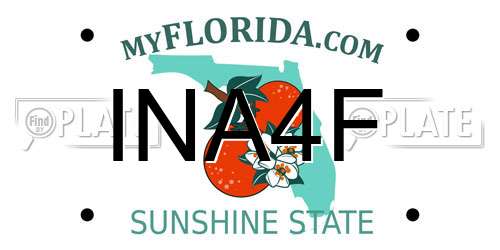 INA4F Florida License Plate