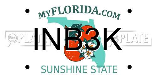 INB3K Florida License Plate