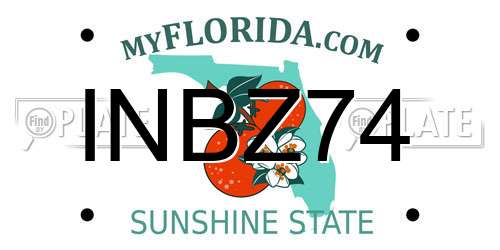 INBZ74 Florida License Plate
