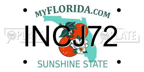 INCJ72 Florida License Plate