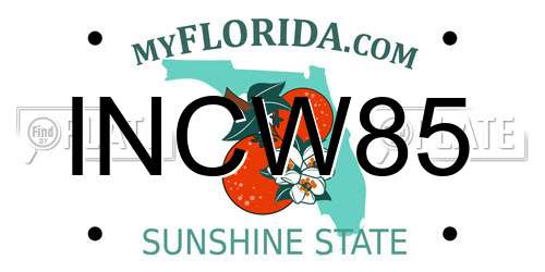 INCW85 Florida License Plate