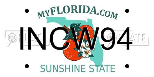 INCW94 Florida License Plate