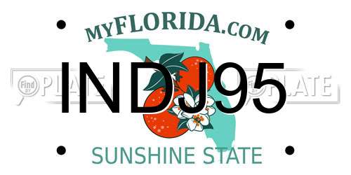 INDJ95 Florida License Plate