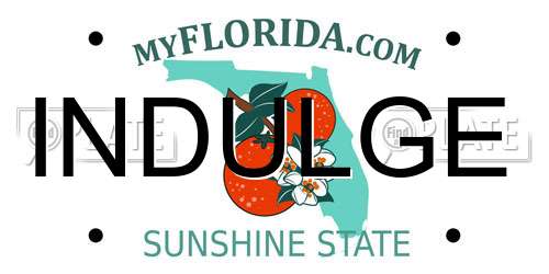 INDULGE Florida License Plate