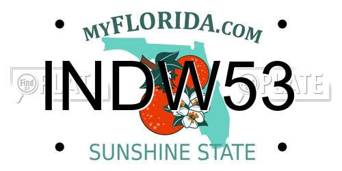 INDW53 Florida License Plate