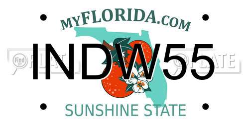 INDW55 Florida License Plate